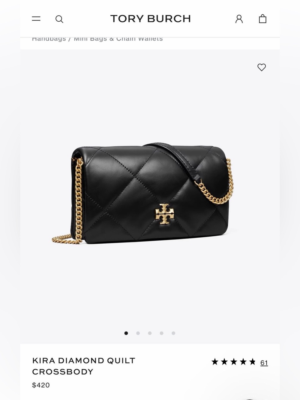 Tory Burch Kira Diamond Quilted crossbody - Picture 8 of 9